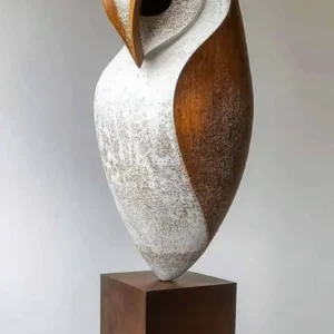Elegant Owl Wooden Sculpture