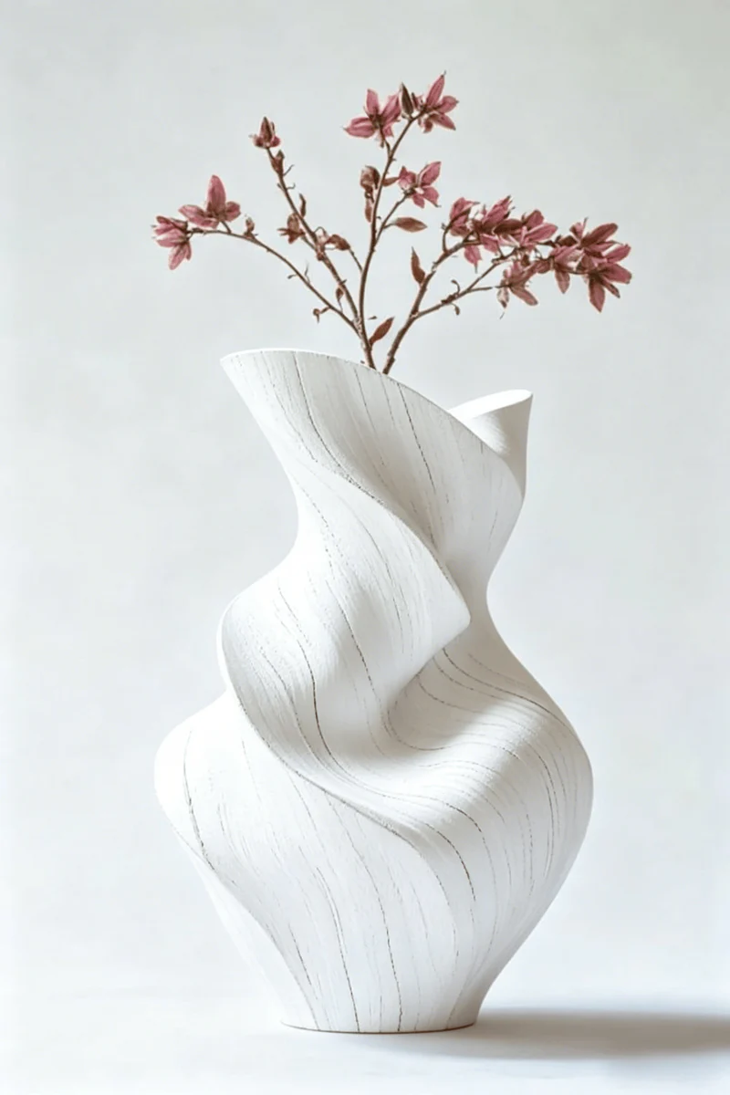 Twisted Wooden Art Vase